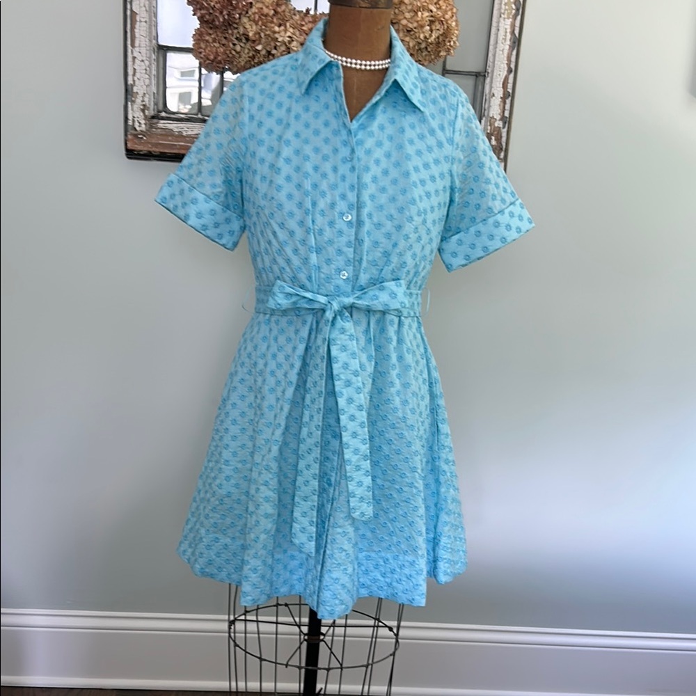 Kate Spade Blue Ruffled Tie Front Mini Dress